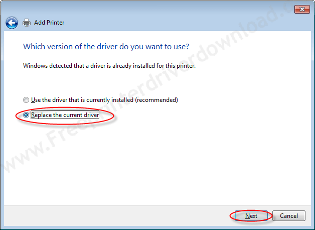 Printer Installation Manually 13 Replace the driver if already installed