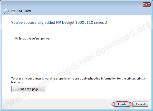 Printer Installation Manually 16 click on finish and choose the option to set printer as default