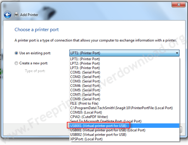 printer driver install through Windows update step4