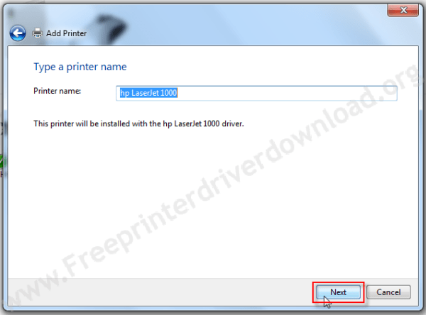 printer driver install through Windows update step6