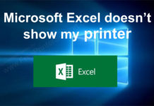 excel not showing my printer
