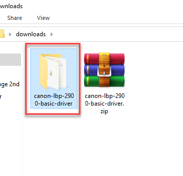 basic driver extracted folder