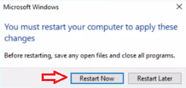 restart now