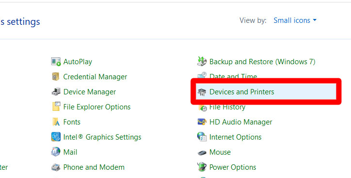 devices and printers