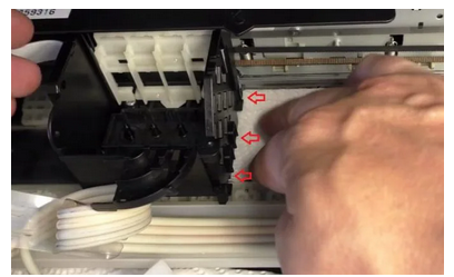 put it beneath the print head assebly - step 11