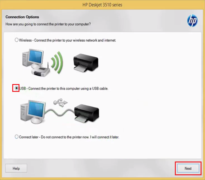 via usb