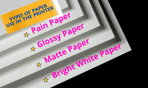 types of paper use in the printer