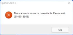 Scanning Error E1460-B305