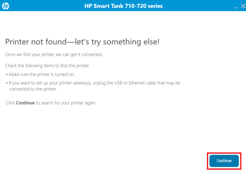 Detecting HP 725 printer