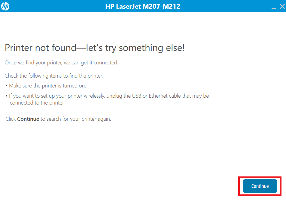 Connect the HP LaserJet M208dw printer's USB cable to the computer