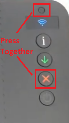 Press the wireless and cancel button together