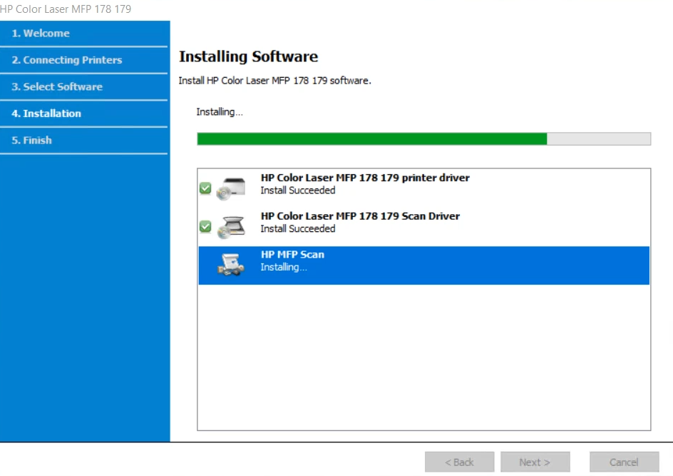 HP Laser 179fnw is installing now
