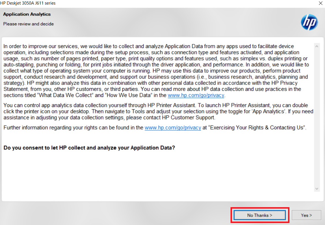 application data sharing preference