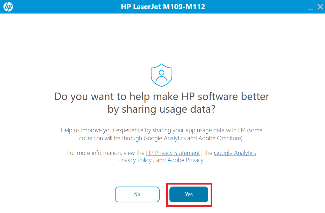 sharing usage data with HP