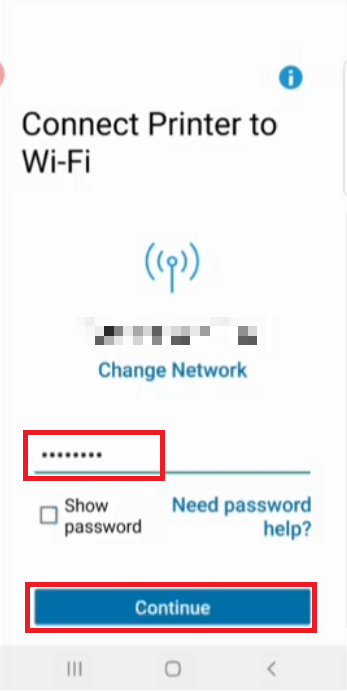 enter password of wifi network