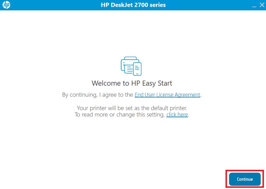 welcome screen continue