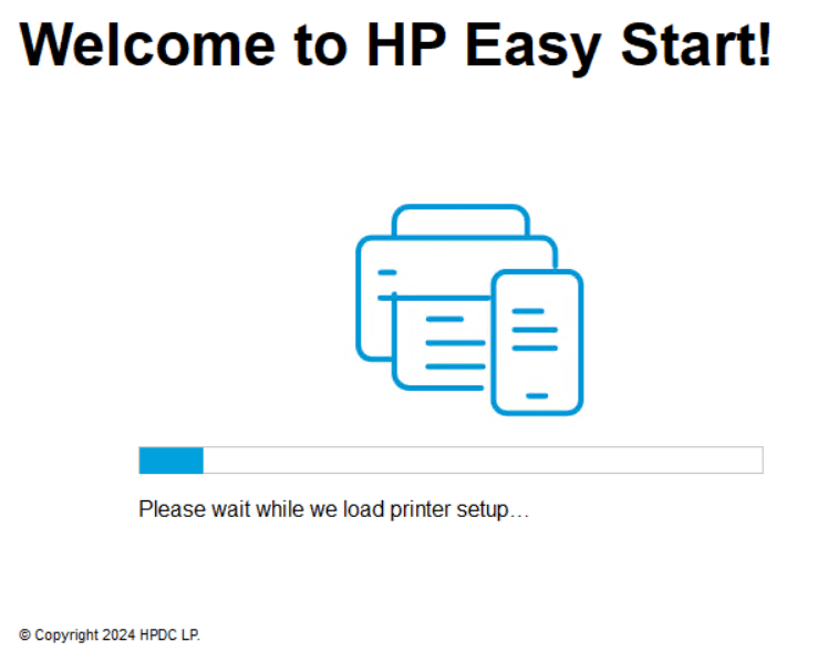 wait for hp easy start to load