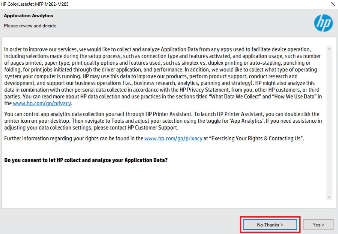 deny sharing application data