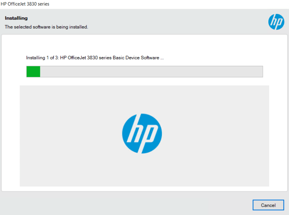 wait HP OfficeJet 3833 driver install