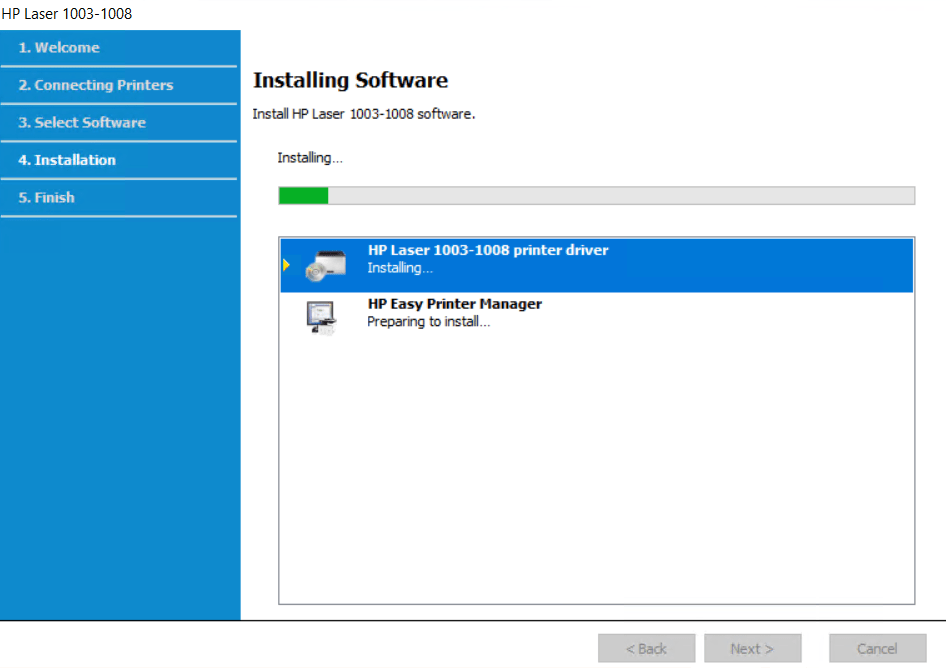 wait for the installation to complete