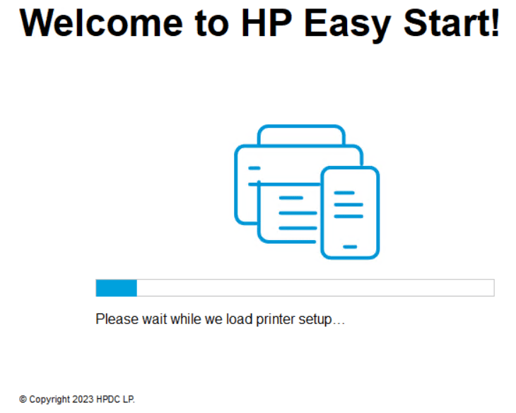 start loading HP Easy Start