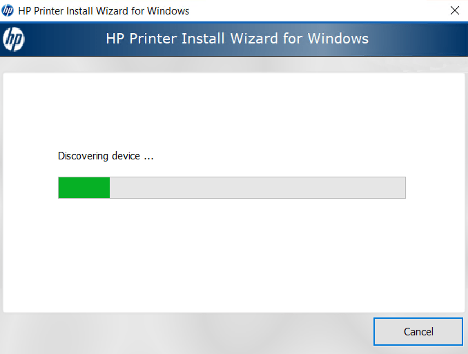 wait for the wizard to detect printer