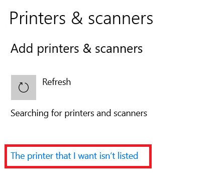 printer I want isnt listed