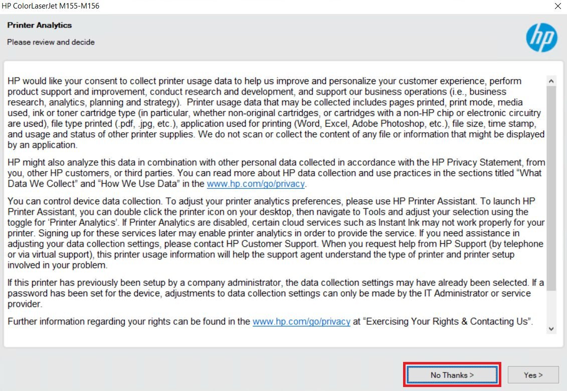 deny sharing printer data
