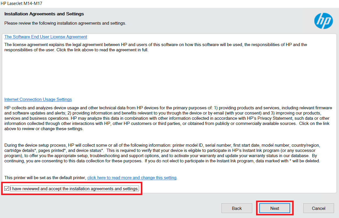 accept the license agreement