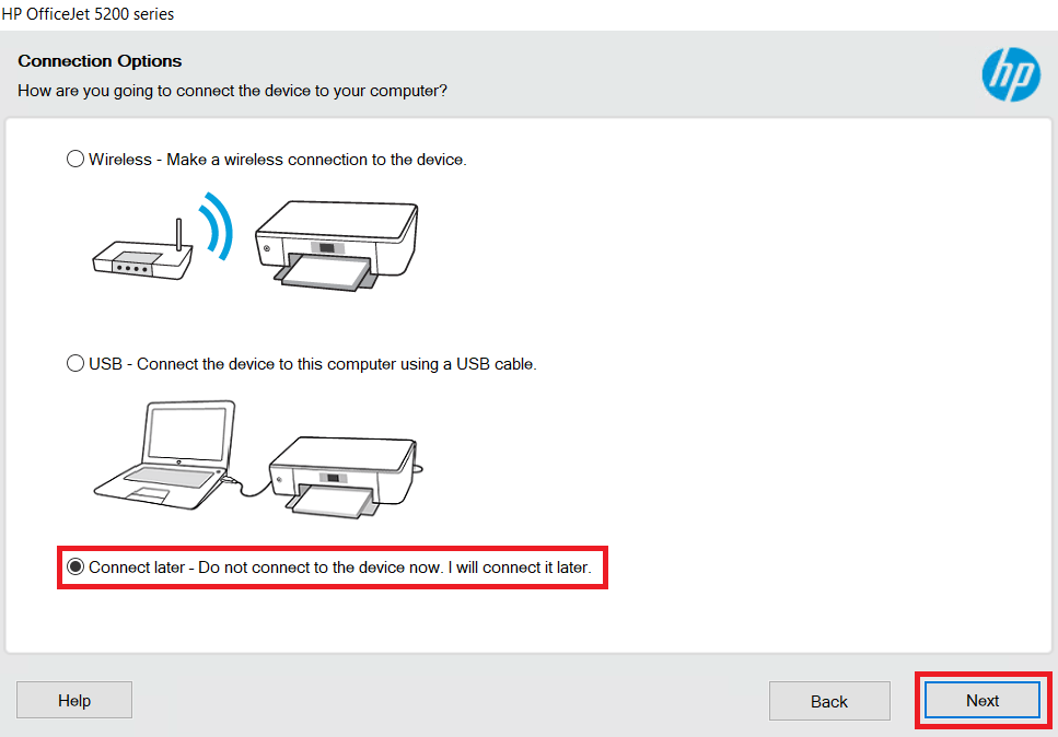 connect printer later