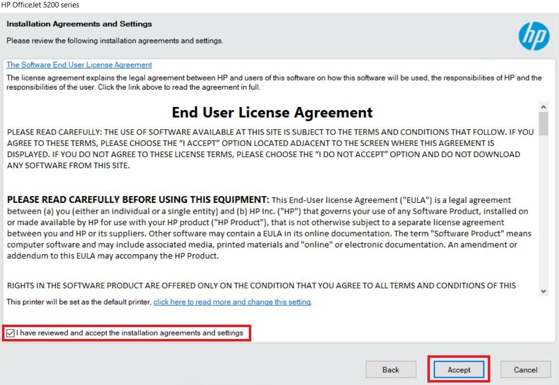 accept license agreement
