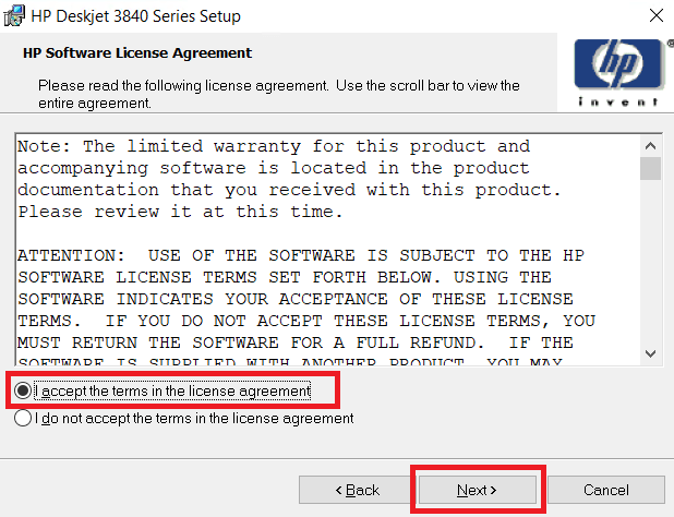 accept the license agreement