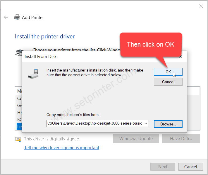 HP 3650 Install Step 14
