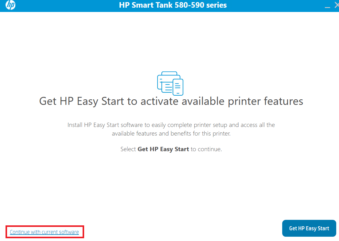 click on continue with current software