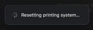 resetting printing system
