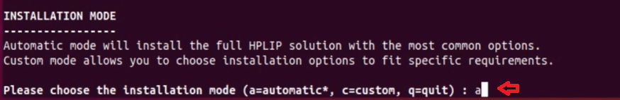 select automatic installation mode