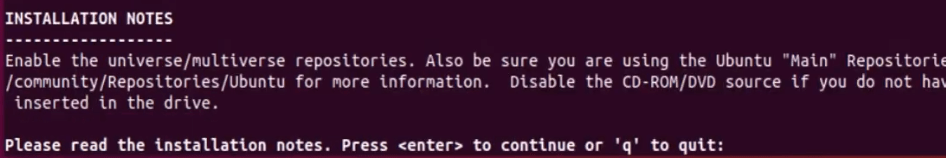 read installation notes