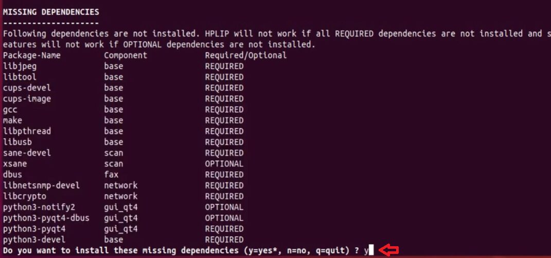 install missing dependencies