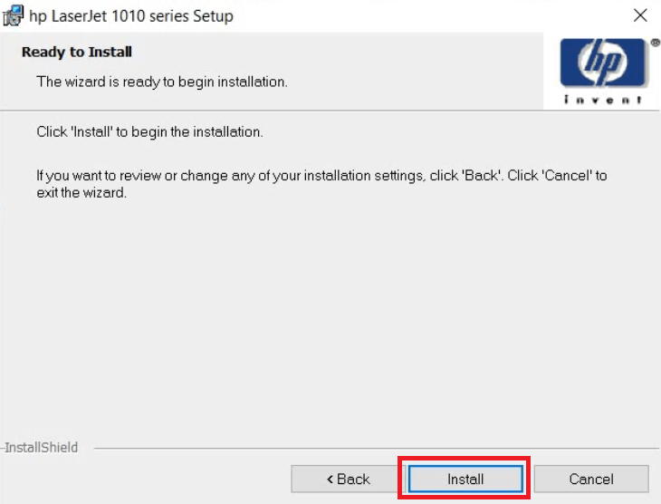 click on Install button