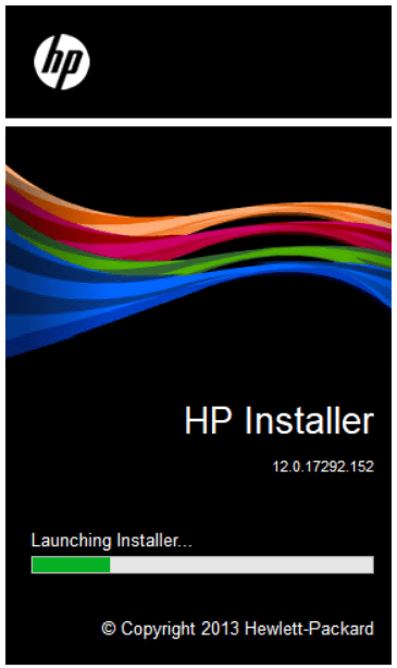 start HP installer program