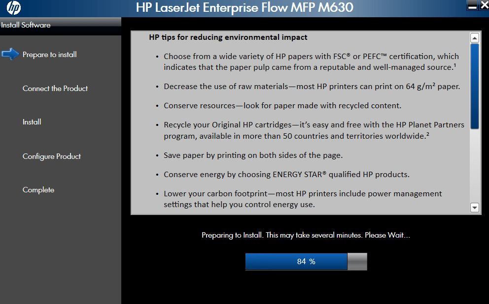 connect HP LaserJet M630Z printer
