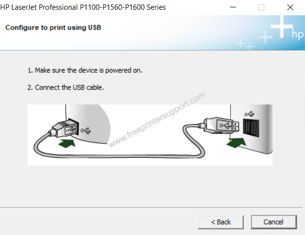 connect HP LaserJet P1108 printer