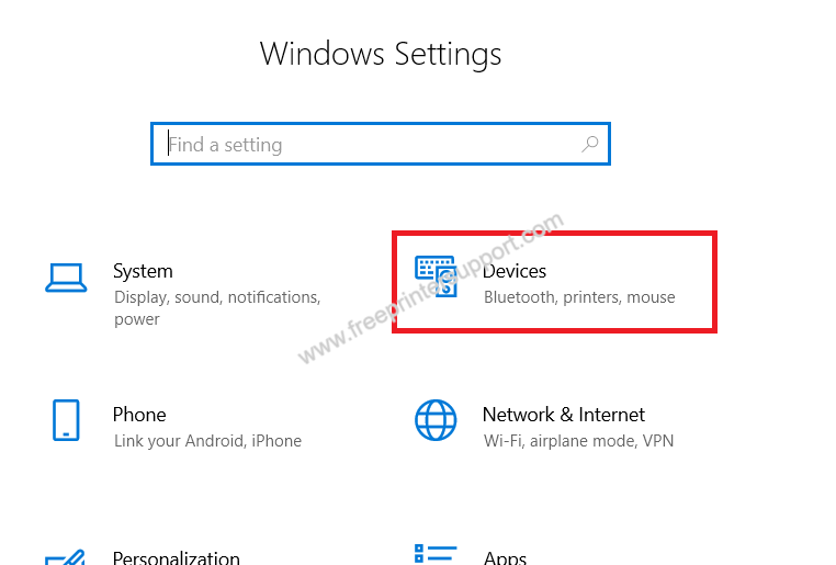 select devices option