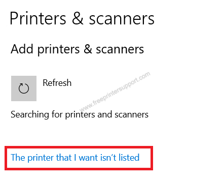 click printer I want isn't listed