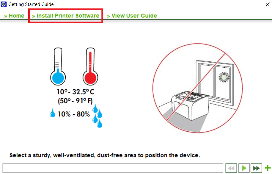 select Install printer software option