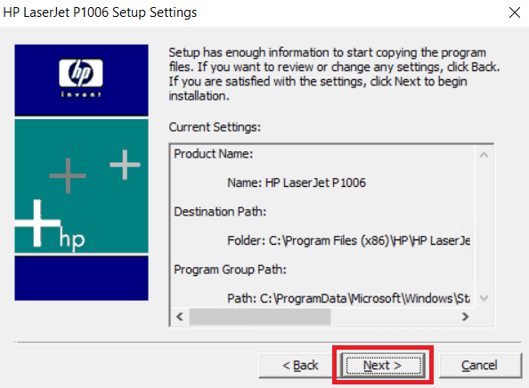 click next to continue