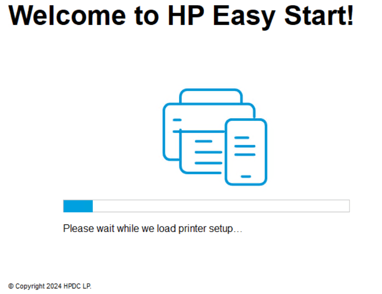HP Easy Start loads