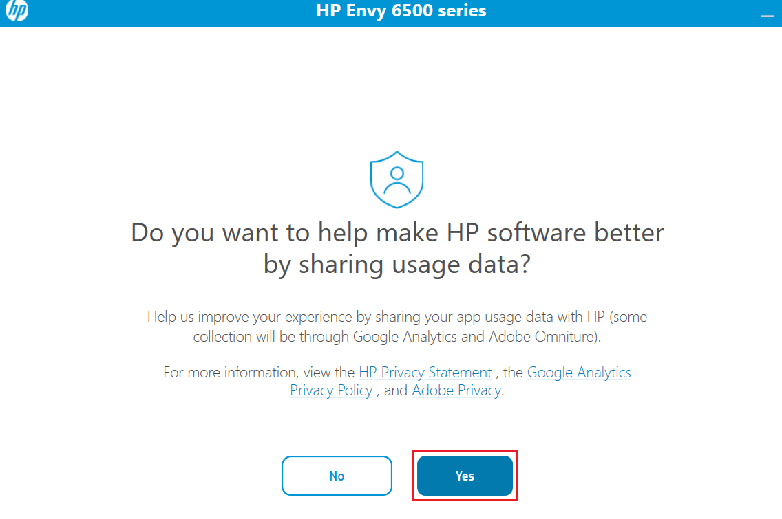 agree to share data with HP