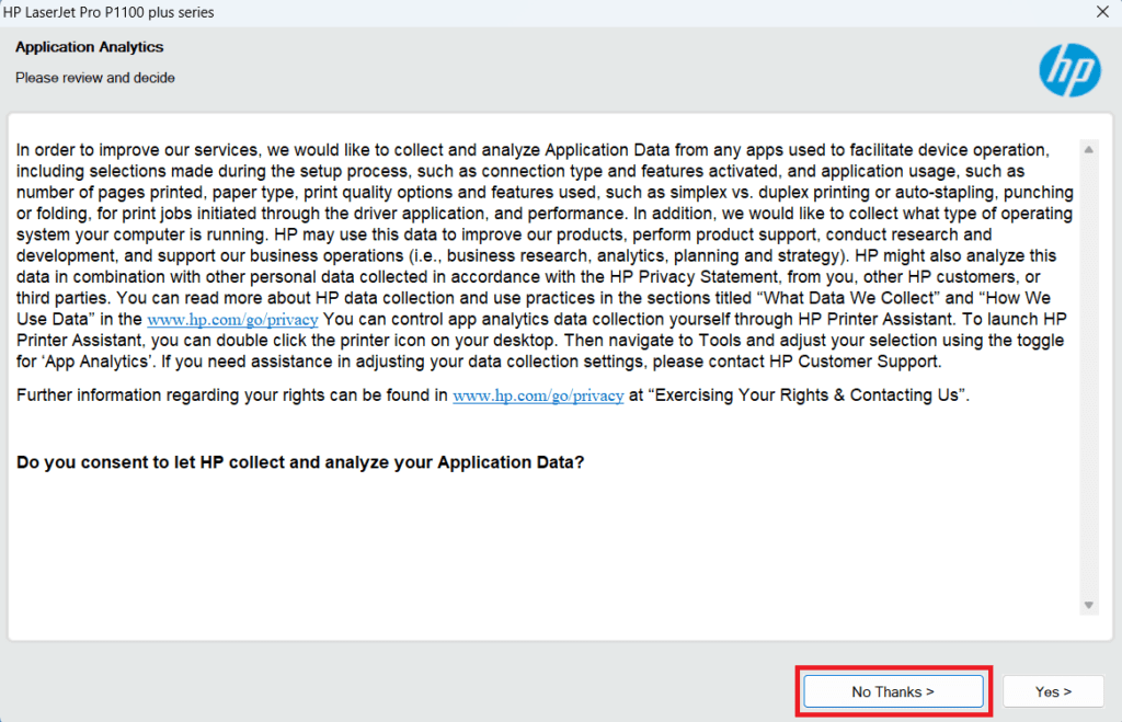 click on no thanks to proceed