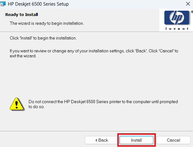 click install to start installation